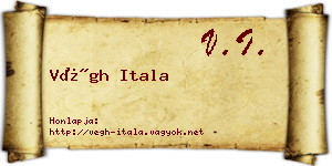 Végh Itala névjegykártya